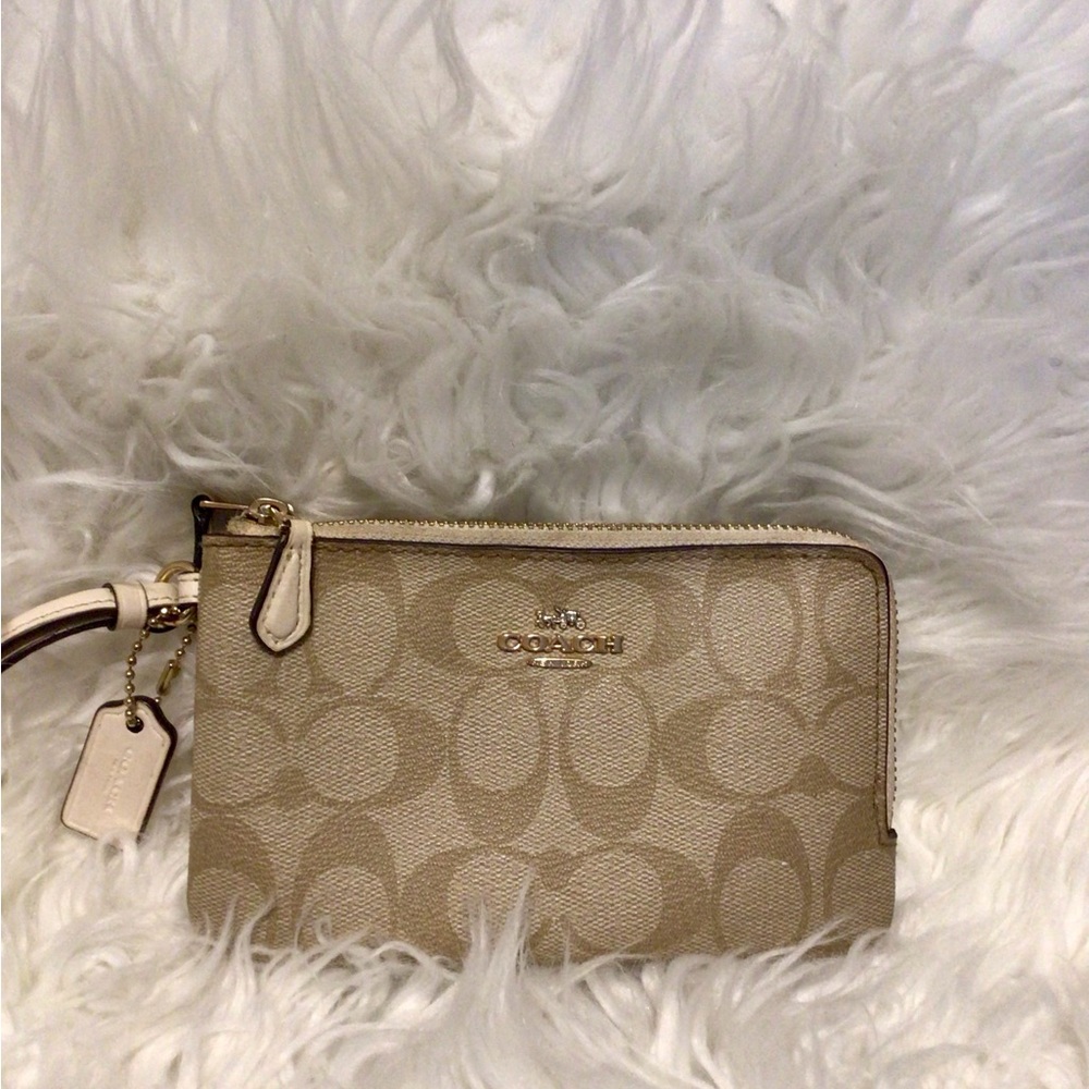 Coach Chalk and Lt khaki Wristlet